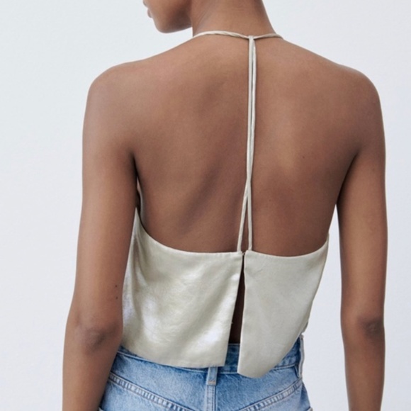 Zara Draped Metallic Top - Picture 3 of 6